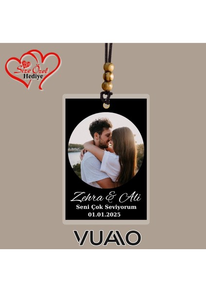 Kişiye Özel Fotoğraflı ve Isimli Araba Süsü - Araba Dikiz Aynası Süsü - Size Özel Hediye