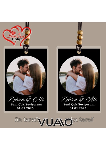 Kişiye Özel Fotoğraflı ve Isimli Araba Süsü - Araba Dikiz Aynası Süsü - Size Özel Hediye fiyatları