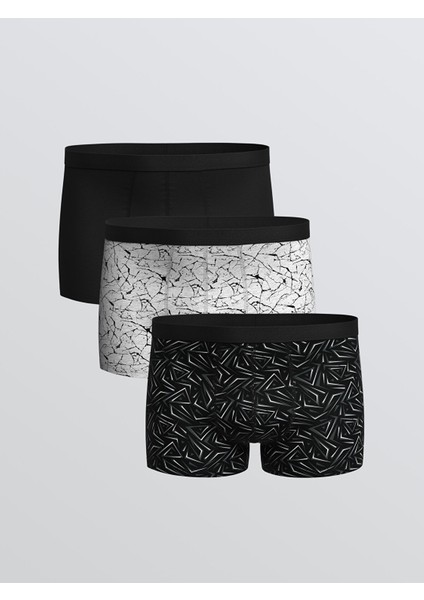 Yeni Sezon Standart Kalıp Pamuklu Esnek Erkek Boxer 3'lü