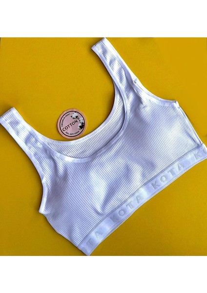 Kadın Atlet Crop, Çıkarılabilir Pedli 3'lü Pamuklu Bluz Beyaz ( M=70/75, L= 80/85, Xl= 90/95) modelleri