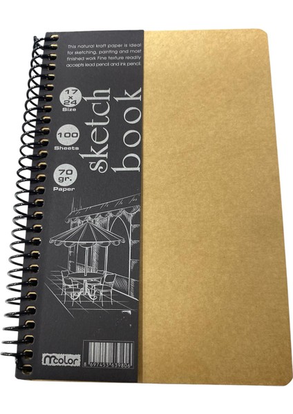 A5 Defter Spiralli Kraft Defter 17 x 24 100 Sayfa