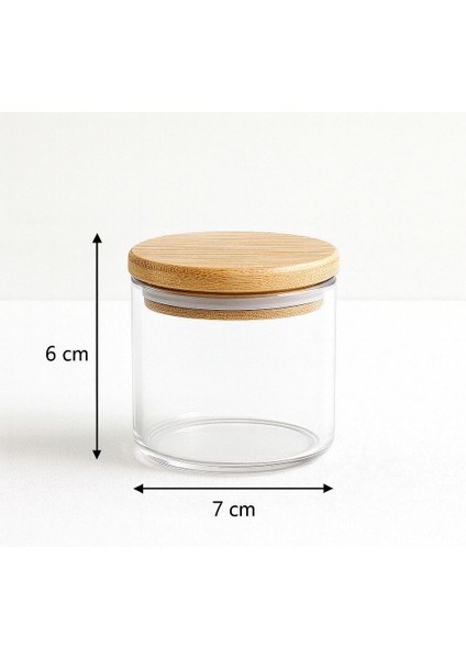 8 Parca Bambu Kapaklı Ozel Bambu Tezgahlı Borosilikat Cam Recellık (150ML) Seti modelleri