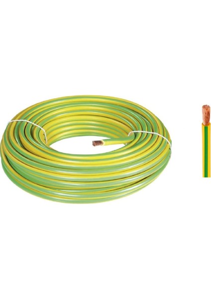 H50V-K 6-Sy ,sarıyeşil 6mm²,1-Damar/çok Telli 1mt Nyaf Kablo