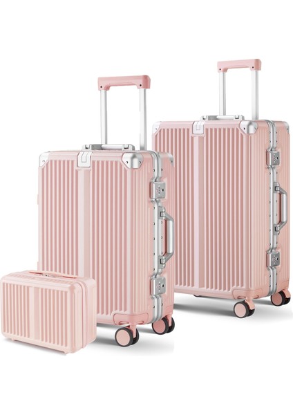 Joya Pc Policarbon 3'lü Valiz Seti (Kabin Orta ve Makyaj) Pembe fiyatları