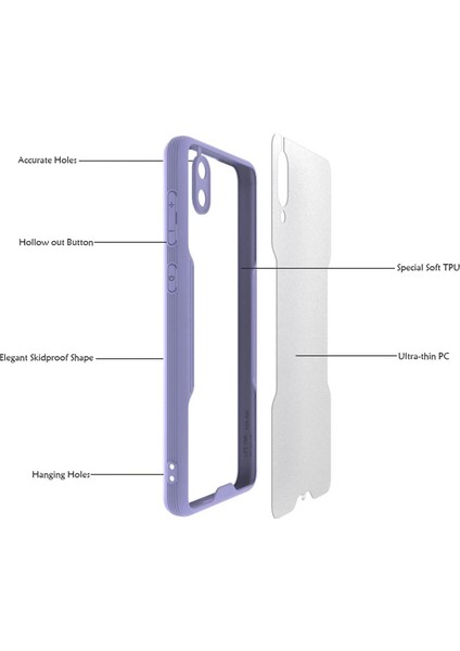Bfs Samsung Galaxy A02 Kılıf Platin Silikon - Siyah modelleri