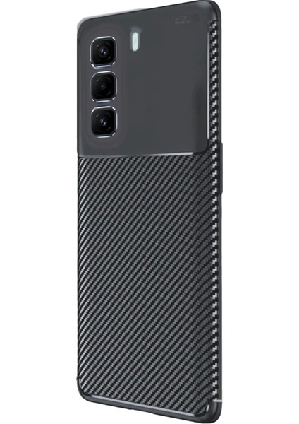 Bfs Infinix Hot 50 4g Kılıf Auto Focus Karbon Kapak - Siyah