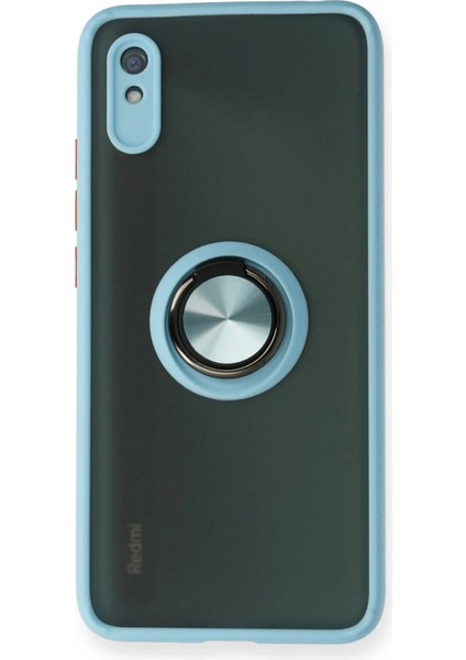Bfs Xiaomi Redmi 9A Kılıf Montreal Yüzüklü Silikon Kapak - Buz Mavi
