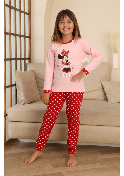 Mnn Puantiye Baskılı Kız Çocuk Pijama takımı - Pembe fırsatları