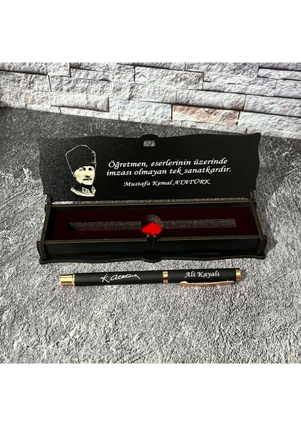 Öğretmenler Gününe Özel Metal Roller Kalem Isimli + Ahşap Kutu / Öğretmen / Hediye/ Kişiye Özel / 24 Kasım fiyatları