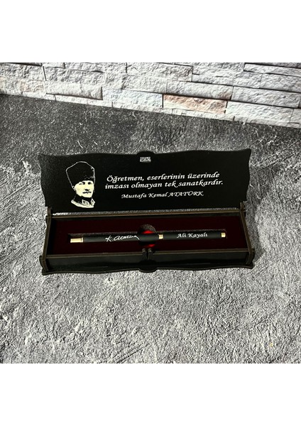 Öğretmenler Gününe Özel Metal Roller Kalem Isimli + Ahşap Kutu / Öğretmen / Hediye/ Kişiye Özel / 24 Kasım fırsatları