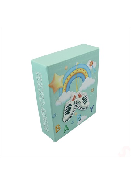 Bebek Fotoğraf Albümü Kutulu, 40 Resimlik - Mavi Patik