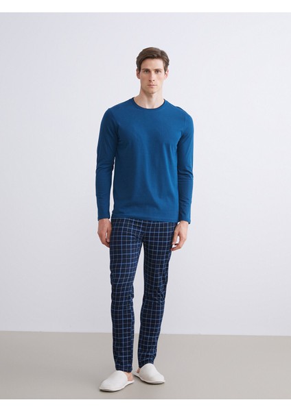 Yeni Sezon Bisiklet Yaka Uzun Kollu Erkek Pijama Üst fiyatları