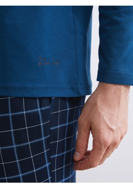 Yeni Sezon Bisiklet Yaka Uzun Kollu Erkek Pijama Üst fırsatları