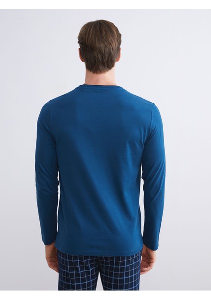 Yeni Sezon Bisiklet Yaka Uzun Kollu Erkek Pijama Üst indirimleri