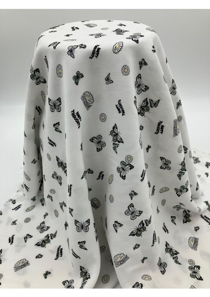 Desenli Viskon Kumaş 150 cm – Çiçekli ve Kelebekli Reaktif Baskı | Hafif ve Nefes Alan Doku modelleri