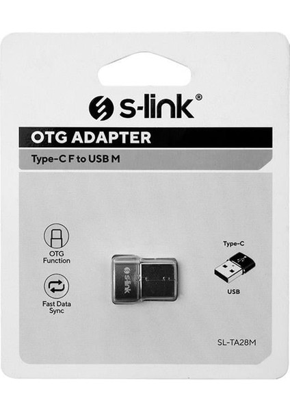S-Link SL-TA28M Otg Çevirici Type-C Dişi To USB Erkek Metal Gövdeli fiyatları