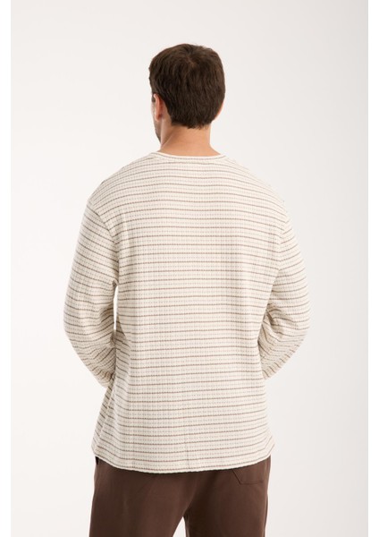 Pamuklu Erkek Oversize Triko Sweatshirt | Uzun Kollu, Bisiklet Yaka, Günlük Rahat Model fiyatları