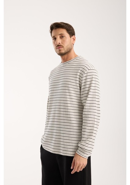 Pamuklu Erkek Oversize Triko Sweatshirt | Uzun Kollu, Bisiklet Yaka, Günlük Rahat Model fırsatları