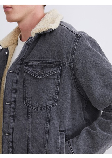 Yeni Sezon Pelüş Gömlek Yaka Kadın Jean Ceket modelleri