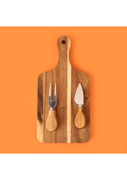 Akasya Peynir Sunumluk - Kahverengi - 28X14 cm