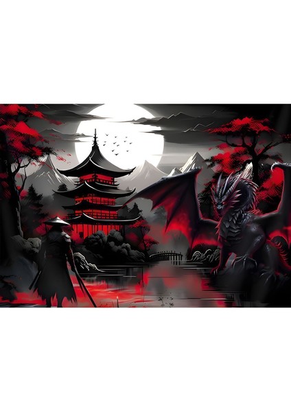 Samurai ve Ejderhalar Ülkesi Duvar Örtüsü Duvar Halısı Wall Tapestry fırsatları