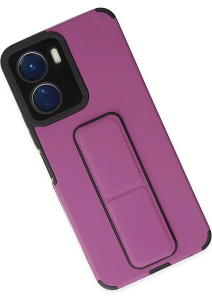 Bfs Vivo Y16 Kılıf Mega Standlı Silikon - Mor modelleri