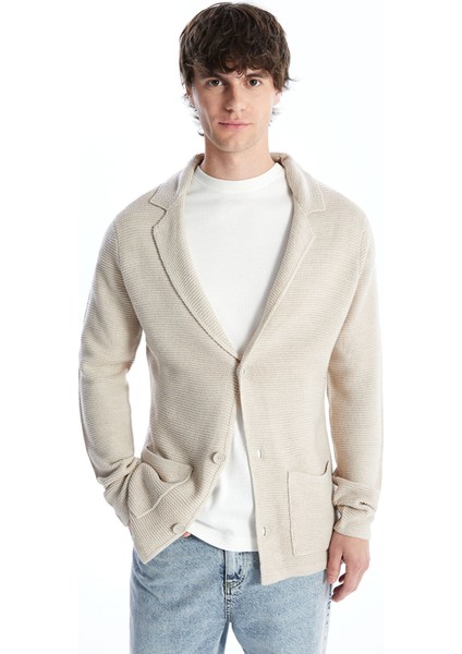 Yeni Sezon Standart Kalıp V Yaka Erkek Triko Hırka