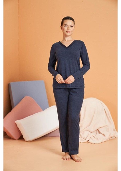 Kadın Lacivert Pijama Takımı 28091