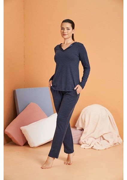 Kadın Lacivert Pijama Takımı 28091 fiyatları