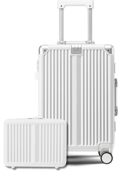 Joya Pc Policarbon 2'li Valiz Seti (Kabin ve Makyaj) Beyaz