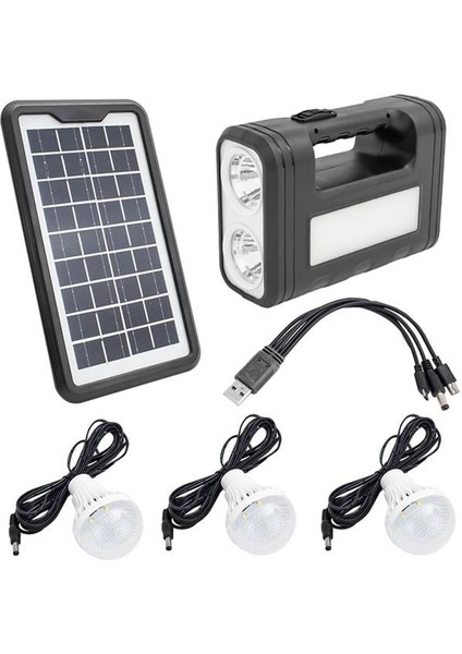 Powermaster GD-8017T Solar Panelli 3 Ampullü Solar Aydınlatma Sistemi