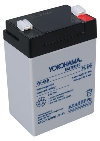 Yokohama Yh-48.0 4 Volt - 8 Amper Akü (68X45X95 Mm)