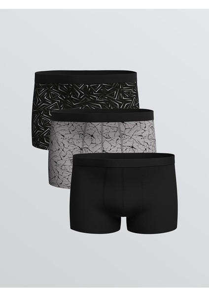 Yeni Sezon Standart Kalıp Pamuklu Esnek Erkek Boxer 3'lü