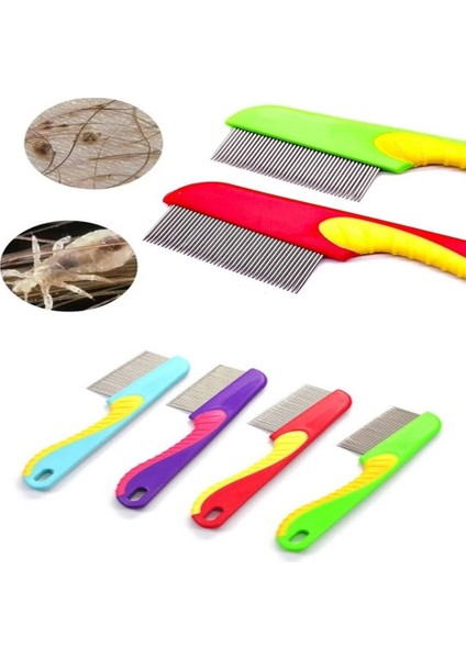 Uzun Saplı Klasik Saç Bit Tarağı Metal Dişli Bit Pire Tarağı modelleri