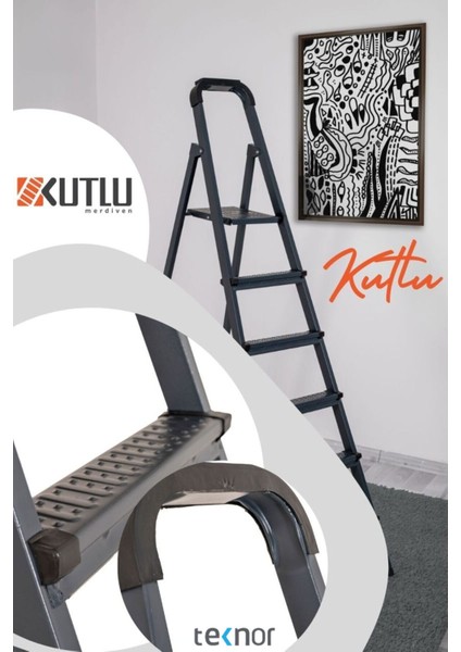 Kutlu Dayanıklı Metal Basamaklı Merdiven