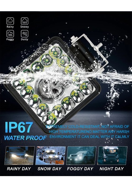 Kuru Kafa Çakarlı Çalışma Lambası 12V -24V 16 LED 7 Renk Çok Amaçlı