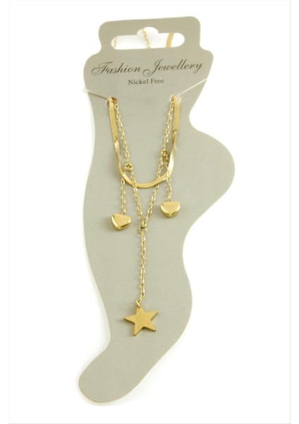 Ds-Derin Kalp Lüks Çelik Halhal-Sarı fiyatları