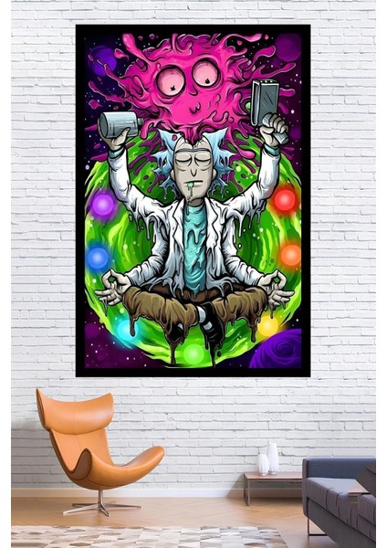 Rick And Morty , Canlı Renkler Duvar Örtüsü Duvar Halısı Wall Tapestry