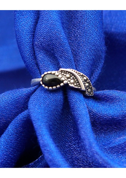 925 Ayar Kadın Gümüş Oltu Taşı Yüzük SY00045 modelleri