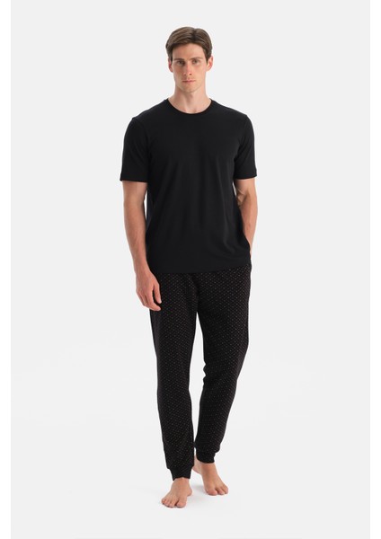 Mıkroprınt Desenli Interlok Pantolon