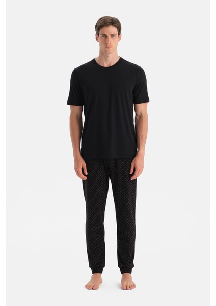 Mıkroprınt Desenli Interlok Pantolon fırsatları