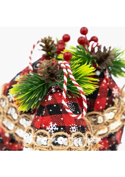 Bohem Kırmızı, Siyah Palamut Ağaç Süsü Seti 12CM (3 Parça) fiyatları