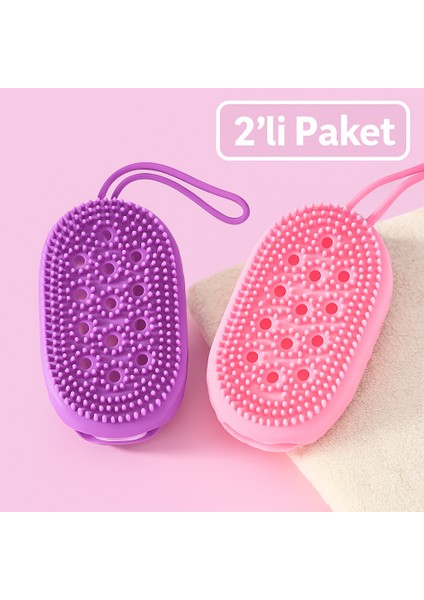 Sabun Hazneli Silikon Banyo Kesesi ve Masaj Lifi Köpük Üreten Silikon Duş Kesesi – Masaj Etkili Banyo Süngeri Sabun Bölmeli Silikon Banyo Süngeri – Cilt Temizleyici Masaj Fırçası