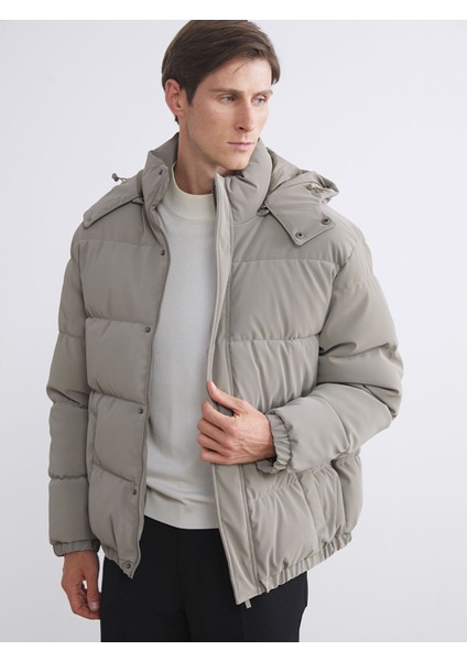 Yeni Sezon Rahat Kalıp Kapüşonlu Erkek Şişme Mont