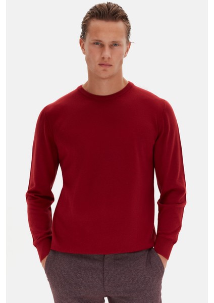 Ds Damat Regular Fit Bordo Düz Örgü Kazak fiyatları