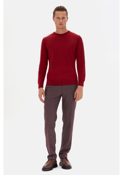 Ds Damat Regular Fit Bordo Düz Örgü Kazak fırsatları