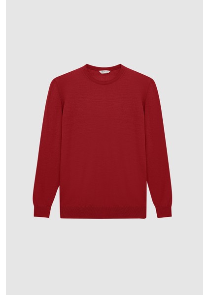 Ds Damat Regular Fit Bordo Düz Örgü Kazak indirimleri