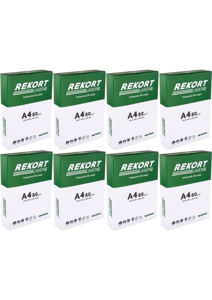 Rekort A4 80GR/M2 Fotokopi Kağıdı 4000 Adet (8PK*500)