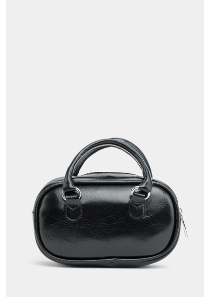 Siyah Kadın Mini Çapraz Askılı Retro Çanta