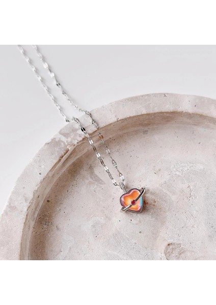 Cuore Rosso Çelik Kolye